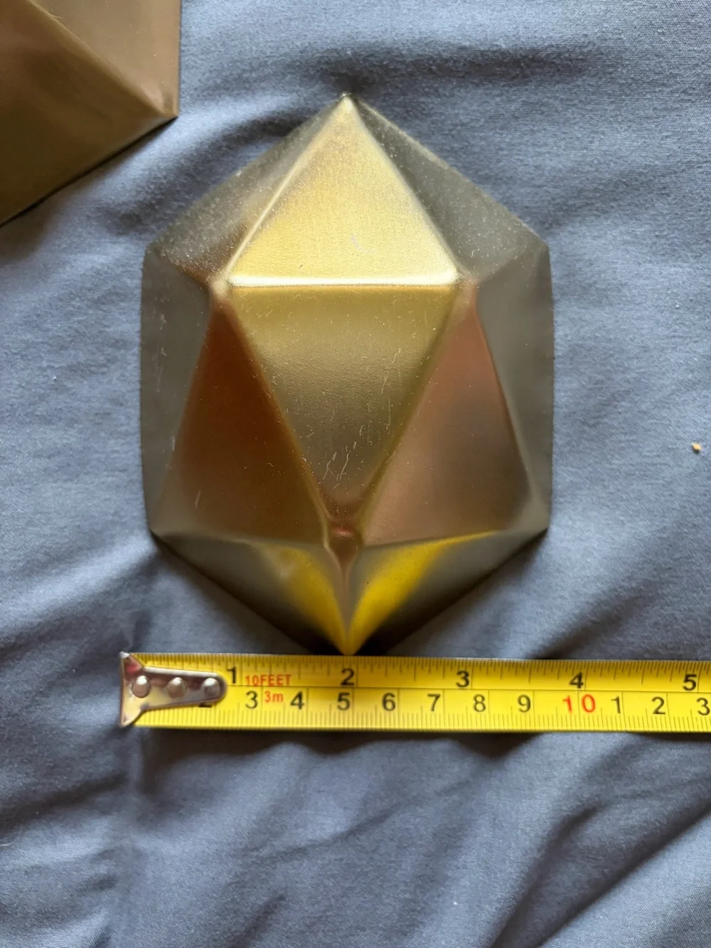 2 Geometric Metallic Decorative Wall Art - Gold Tone